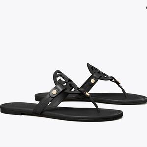 Tory Burch Miller Black Leather Sandals Size 9